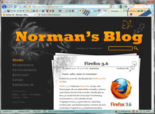 Norman's Blog im Firefox 3.6