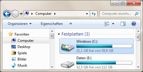 Fenster in Windows 7