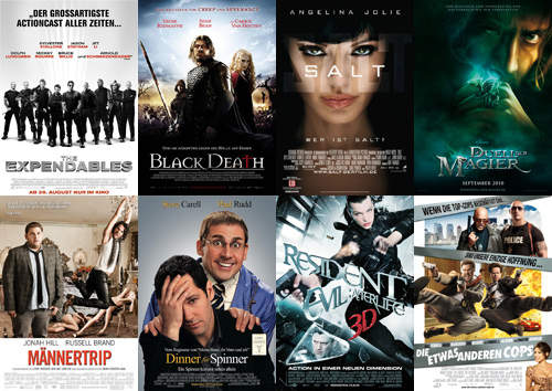 Expendables, Black Death, Salt, Duell der Magier, Männertrip, Dinner für Spinner, Resident Evil: Afterlife 3D, Die etwas anderen Cops