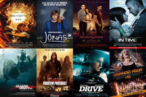 Krieg der Götter, Jonas, Breaking Dawn, In Time, Shark Night, M:I Phantom Protokoll, Drive, Darkest Hour