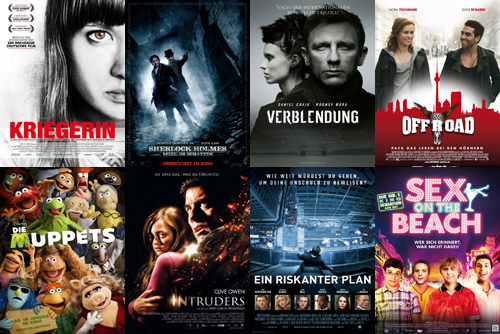 Kriegerin, Sherlock Holmes 2, Verblendung, Offroad, Muppets, Intruders, Ein Riskanter Plan, Sex on the Beach