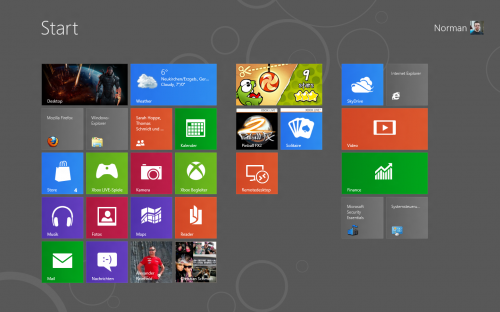 Windows 8: Metro Startscreen