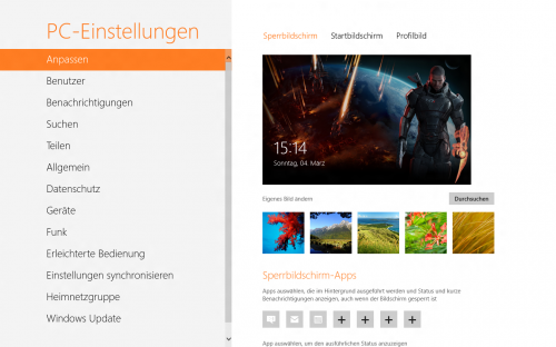 Windows 8: Einstellungen